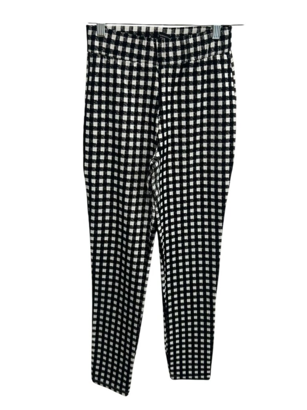 Ci Sono Small Black White Gingham Stretch Slim Fit Pants Retro 90s Minimalism